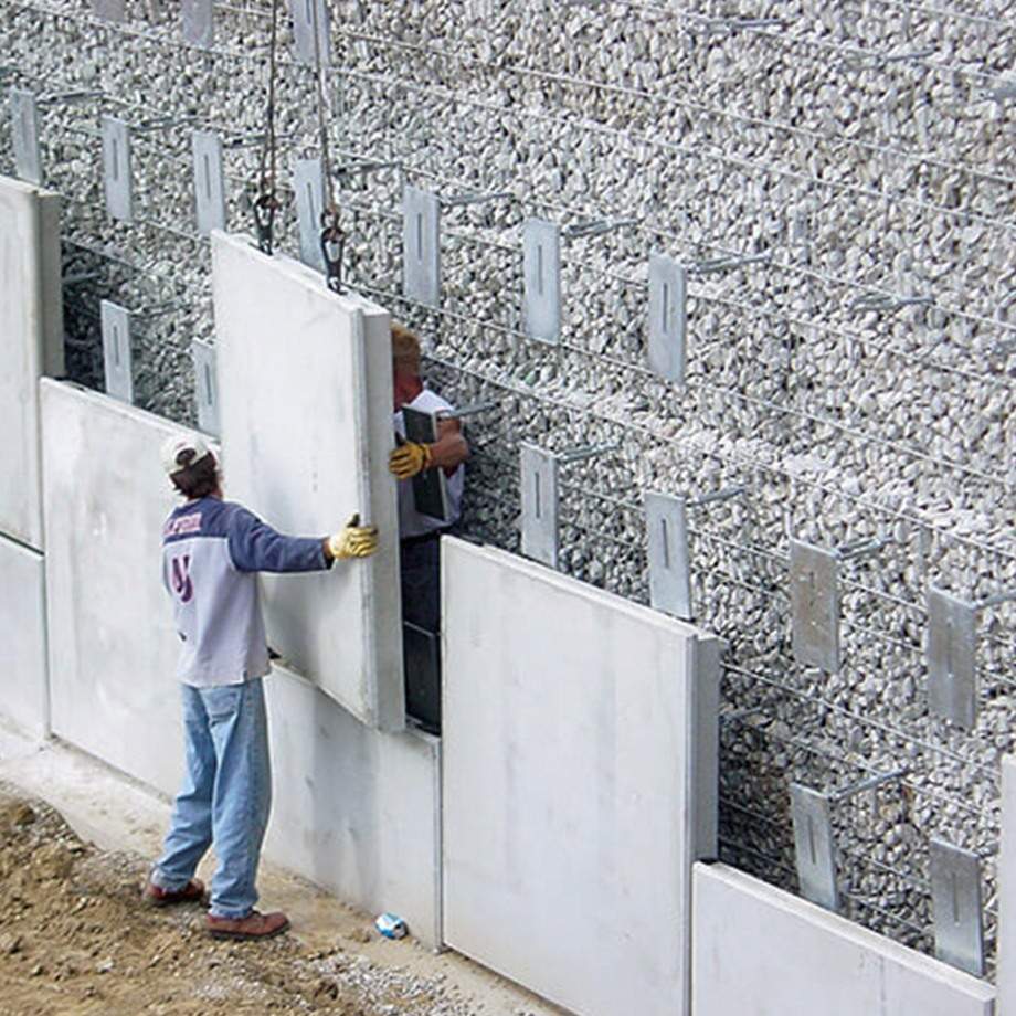 Men working on ARES® retaining wall